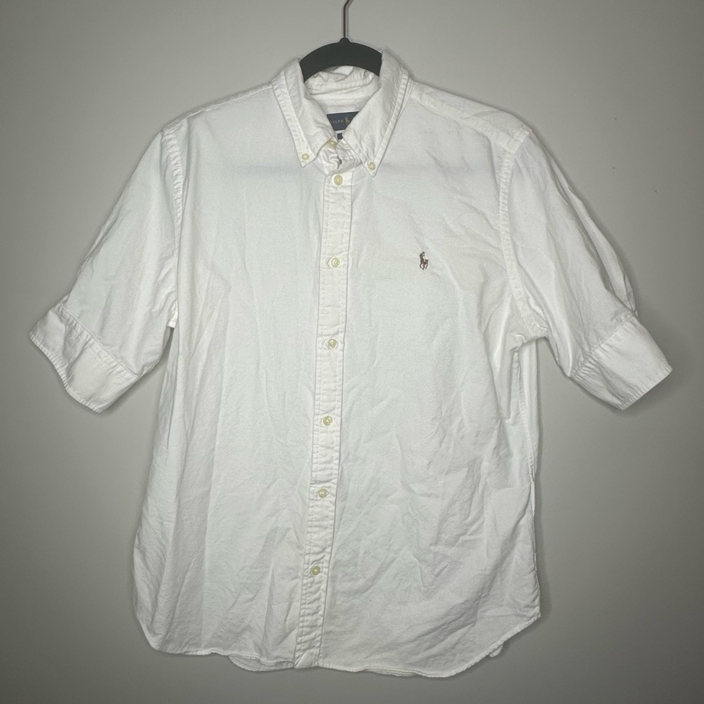 Ralph Lauren White Casual Button Down Shirt